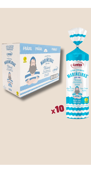 Tostas de pan MARIÑEIRAS® sin sal.