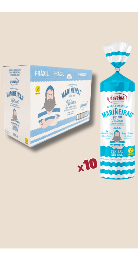 Tostas de pan MARIÑEIRAS® sin sal.