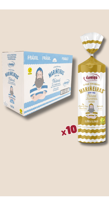 Comprar Tostas de pan "MARIÑEIRAS" con semillas de Lino.
