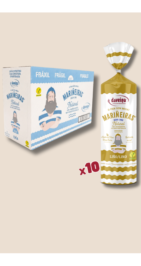 Comprar Tostas de pan "MARIÑEIRAS" con semillas de Lino.